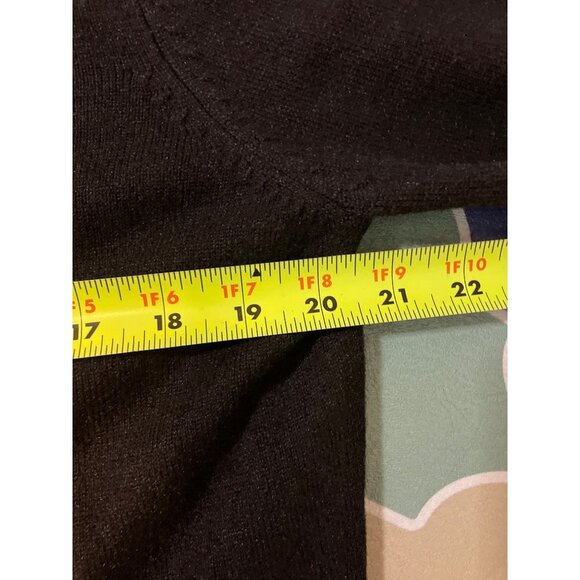 Chico's Silk Blend Black Embroidered Detail Cardigan Sweater Sz XL - Picture 7 of 10